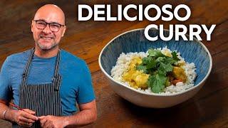 Receta de CURRY DE POLLO con leche de coco y verduras - También te enseño la versión vegetariana