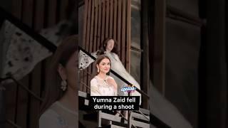 Yumna Zaidi fell down from the stairs during the shoot of her drama Gentleman but she is fine