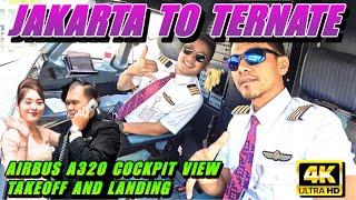 JAKARTA TO TERNATE - AIRBUS A320 COCKPIT VIEW - FULL TAKEOFF AND LANDING  Early sky symphony