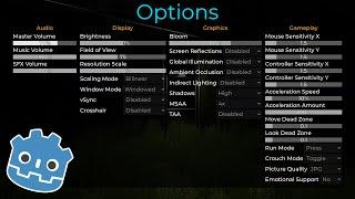 Easy Options Menu with Saving and Loading  Godot 4.2 Tutorial GDScript