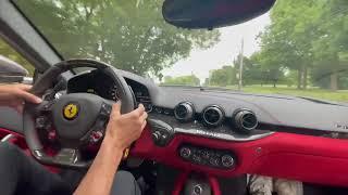 Straight piped Ferarri F12 gets rowdy Full Experience cold start revs and insane accelerations