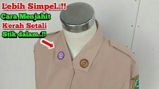 Lebih Mudah & Rapi》Menjahit Kerah Setali Baju Pramuka Dengan Jahitan Stik Dalam》@MUGEVI channel