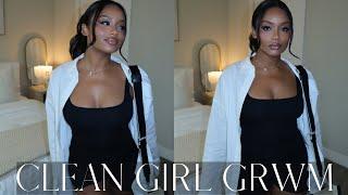 CLEAN GIRL GRWM  MAKEUP HAIR OUTFIT