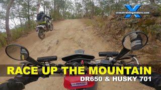 Race up the mountain DR650 and Husky 701︱Cross Training Adventure