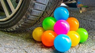 EXPERIMENT CAR vs Rainbow Balls  Crushing Crunchy & Soft Things by Car