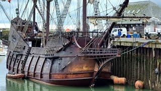 Visiting The Galeón Andalucía in Ramsgate Uk. It is a replica of a 16th-17th C galleon. Sailing.