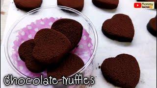 Chocolate Truffles valentines - 2 ingredients - no bake ช็อกโกแลตทรัฟเฟิลหัวใจ ของขวัญวาเลนไทน์