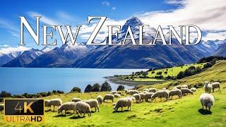 FLYING OVER NEW ZEALAND 4K Video UHD - Calming Piano Music With Beautiful Nature For Relaxation