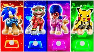 PAW Patrol x Sonic  Talking Tom  Ladybug  Pikachu  Who Is Best? in Tiles Hop EDM Rush