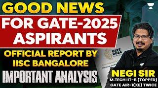 Good News for GATE-2025 Aspirants Official REPORT by IISc Bangalore Important Analysis