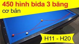 450 Hình bida 3 băng THÔNG DỤNG Xem Là Biết Đánh  H11 - H20  Mười Cò