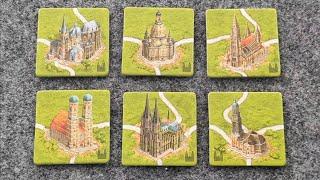 WHATS NEW Carcassonne German Cathedrals Mini-Expansion plus PLAYTHROUGH and RANKING