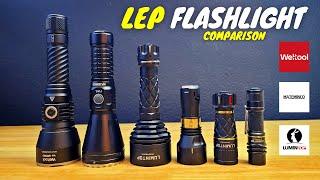 6 LEP Flashlights Compared  Lumintop vs Mateminco vs Weltool