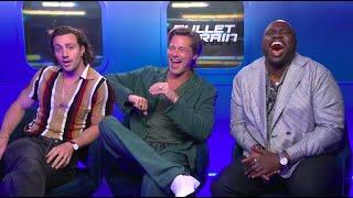 Brad Pitt Brian Tyree Henry & Aaron Taylor-Johnson on Bullet Train nut shots and reality TV