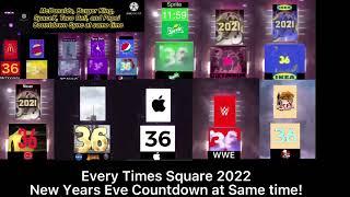Every Times Square 2022 NYE Countdown Concepts at Same a time
