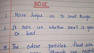 10 Lines Essay on  Nose Few sentences about Nose  in English