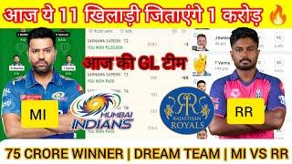 MI vs RR Dream11 prediction  Mi vs RR Pitch Report Prediction  Mumbai Indians vs Rajasthan Royals