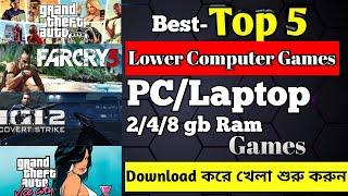 TOP 5 BEST LOW END PC GAMES 2023  LOW SPECS PC GAMES  2GB RAM PC GAMES NO GRAPHICS CARD