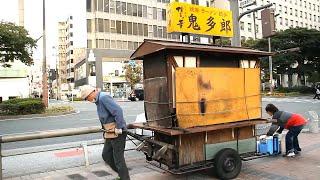 創業35年！驚異的な人気！常連客が絶えない福岡天神屋台の開店準備に密着｜japanese street food｜food stall