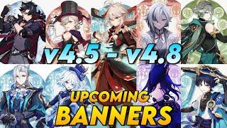 NEW UPDATE VERSION 4.5 TO 4.8 BANNERS ROADMAP  KAZUHANEUVILLETTEFURINA RERUNS - Genshin Impact