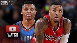 Damian Lillard vs Russell Westbrook PG DUEL Highlights 2016.01.10 Blazers vs Thunder - AMAZING