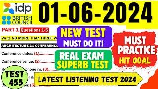 IELTS Listening Practice Test 2024 with Answers  01.06.2024  Test No - 455