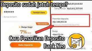 Cara Penarikan Deposito Bank Neo