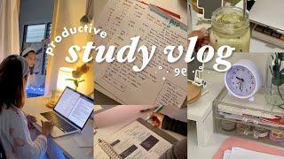 study vlog   midterm week 2 study grind productive cooking meals making notes + matcha