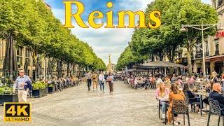 Reims  France   - 4K HDR Walking Tour - April 2022  Reims 4K  A Walk In Paris