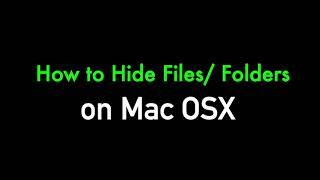 how to hide files on Mac