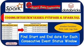 109. Databricks  Pyspark Coding Interview Question Pyspark and Spark SQL