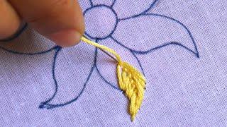 Hand Embroidery Fly Stitch - Easy Flower Design