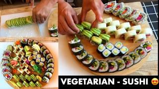 Vegetarian Sushi Combo 6 types of Vegetarian Sushi Rolls with Simple Ingredients at home