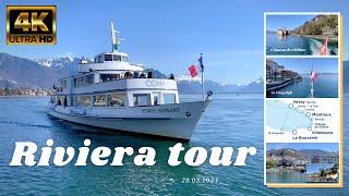 4K HD Video Switzerland My First Boat Trip in 2021 Vevey-Montreux-Chillon Castle..