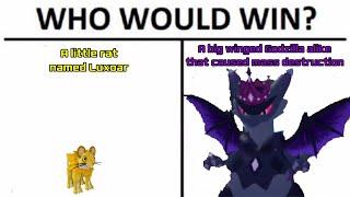 Who would win? A little rat named Luxoar or Nightmare Mode Dreggodyne? - Loomian Legacy