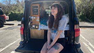 6 years living in her car & Snow Driving Experience - Honda Element minimalist Set Up