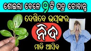 ଶୋଇଲା ବେଳେ ଏହାର ୨ଟି ପତ୍ର ଚୋବାନ୍ତୁ ଭୟଙ୍କର ନିଦ ମାଡି ଆସିବ  Home Remedies to Fall Asleep Quickly