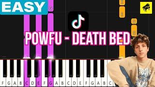 Powfu - Death Bed TikTok  EASY SLOW Piano tutorial for Beginners