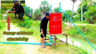 How to make free energy water pump  Pump without electricity  Drum Pump