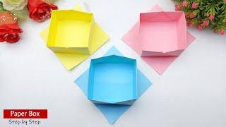 How to Make a Paper Box  Origami Box Making  Easy Paper Crafts Step by Step