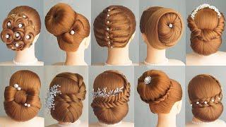 10 Simple And Easy Hairstyle With 1 Donut  Hair Bun Styles For Wedding & Party