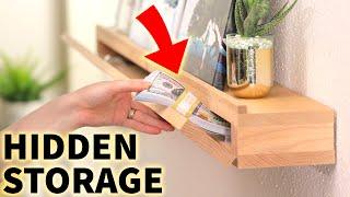 Hidden in plain sight DIY Secret Storage disguised as an Art Ledge