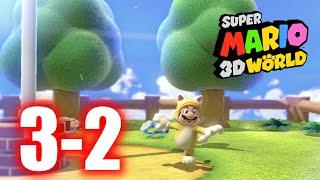 Super Mario 3D World - 3-2 Chain-Link Charge - All Stars & Stamp 100% Gameplay Walkthrough