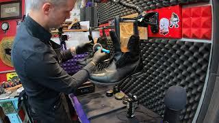 ASMR SHOE SHINE  Ariat Tactical Boots  dirty boots to inspection ready  Shoe Shine ASMR  4K