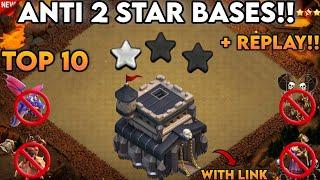 NEW TH9 ANTI 2 STAR BASES WITH LINK + REPLAY NEW BASE DESIGN 2023  CLASH OF CLANS