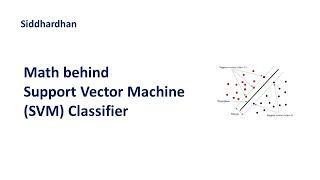 7.3.2. Math behind Support Vector Machine Classifier