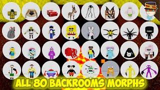 ALL How to get ALL 80 BACKROOMS MORPHS in Backrooms Morphs  Roblox