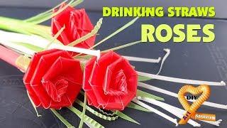 Cute drinking straw rose flower tutorial - How to Make roses with straws