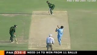 Pakistan need 14 runs from 11 balls against india   2004  WHO GONNA WIN