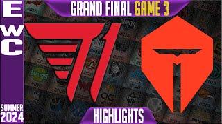 T1 vs TES G3 Highlights  EWC 2024 GRAND FINAL - LoL Esports World Cup   T1 vs Top Esports Game 3